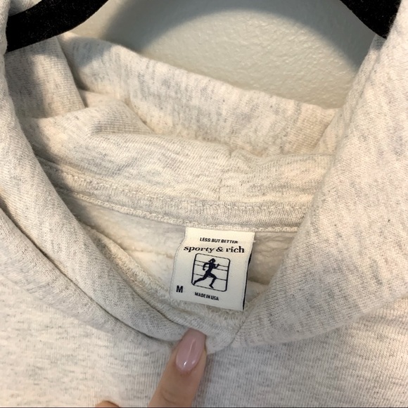 SPORTY AND RICH classic logo hoodie oatmeal - Picture 4 of 5